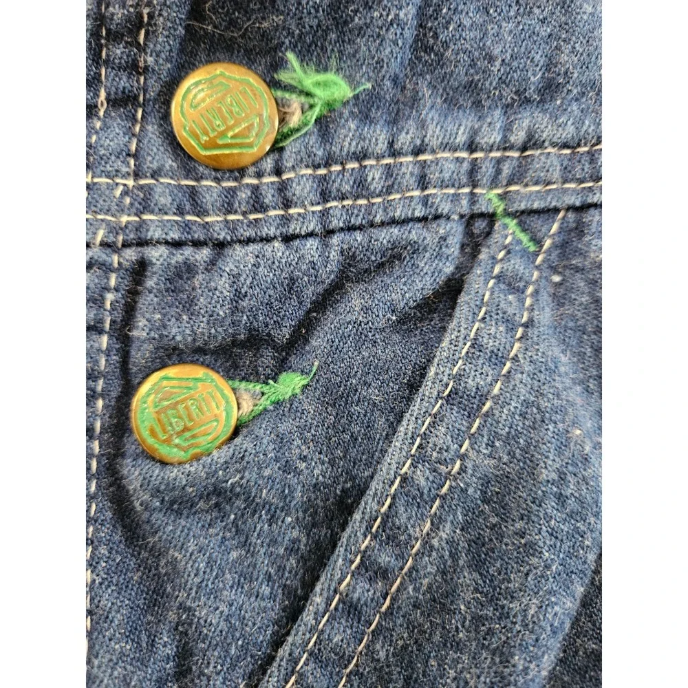 VTG Liberty Youth Denim Overalls Size 12 R Farm Workwear Blue Made in USA